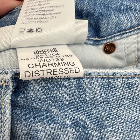 Paige Noella High-Rise Charming Distressed Straight Leg Jeans Size 32 - Picture 9 of 10